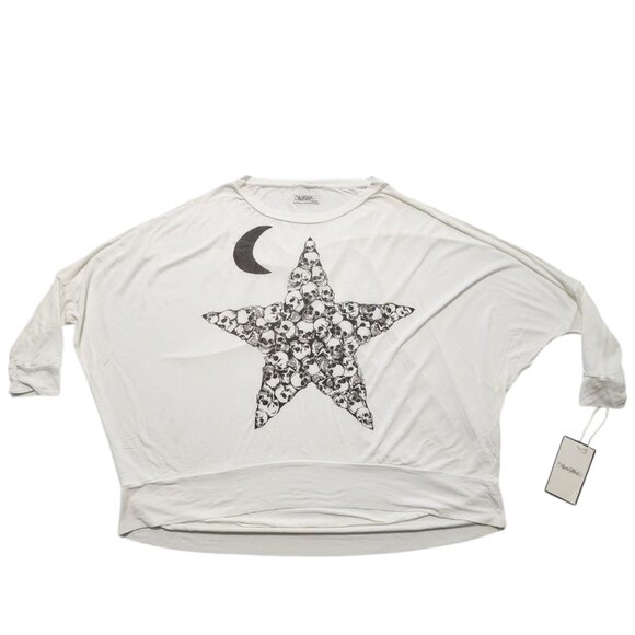Lauren‎ Moshi Oversized Top Skull Star And Moon Size XS/S - Picture 1 of 7